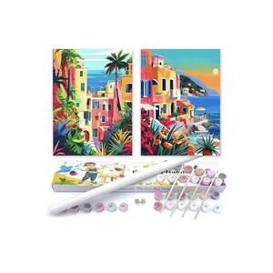 2 Pack Paint by Numbers Kit for Adults Beginners,12" Wx16 L Rolled Canvas kits